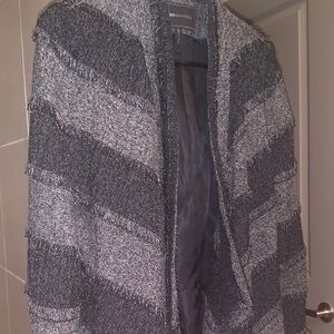 BCBGMaxAzria Black and Gray Knit Cardigan